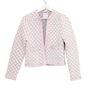 Sandro Paris Pink Quilted Hamy Cardigan Jacket XS